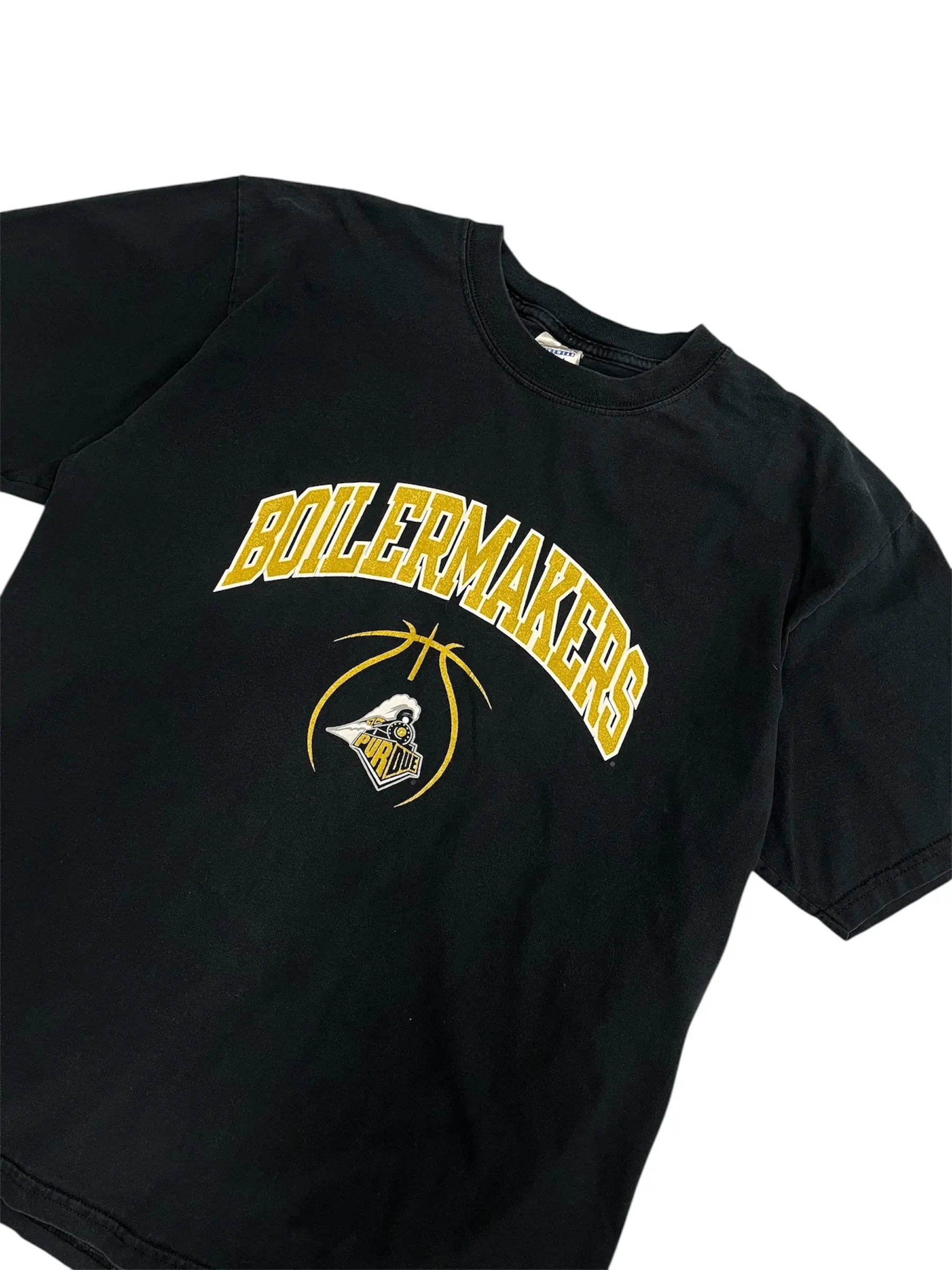Y2K 2000s Purdue Graphic Basketball Tshirt - L Hammered Threads