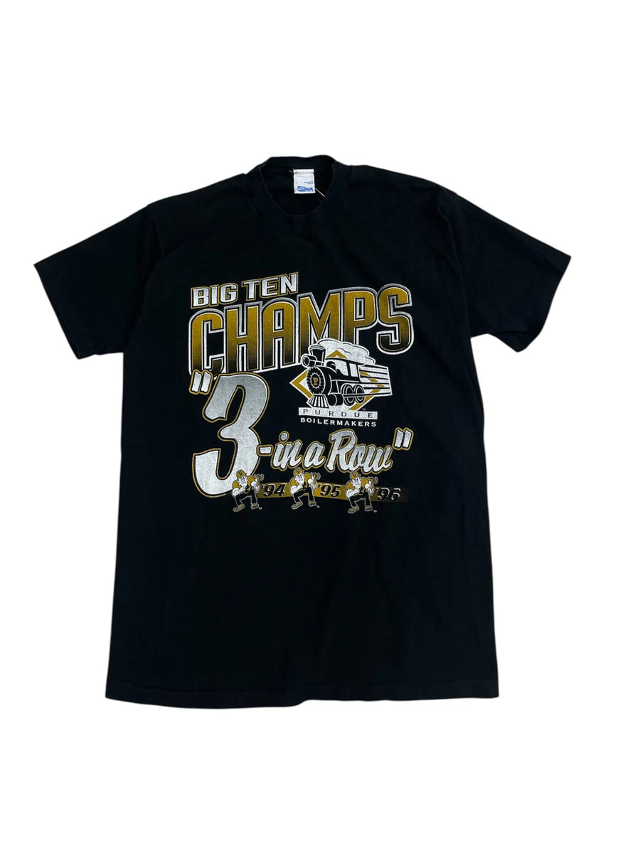 1996 Purdue Big Ten Champs Graphic Basketball Tshirt - L Hammered Threads