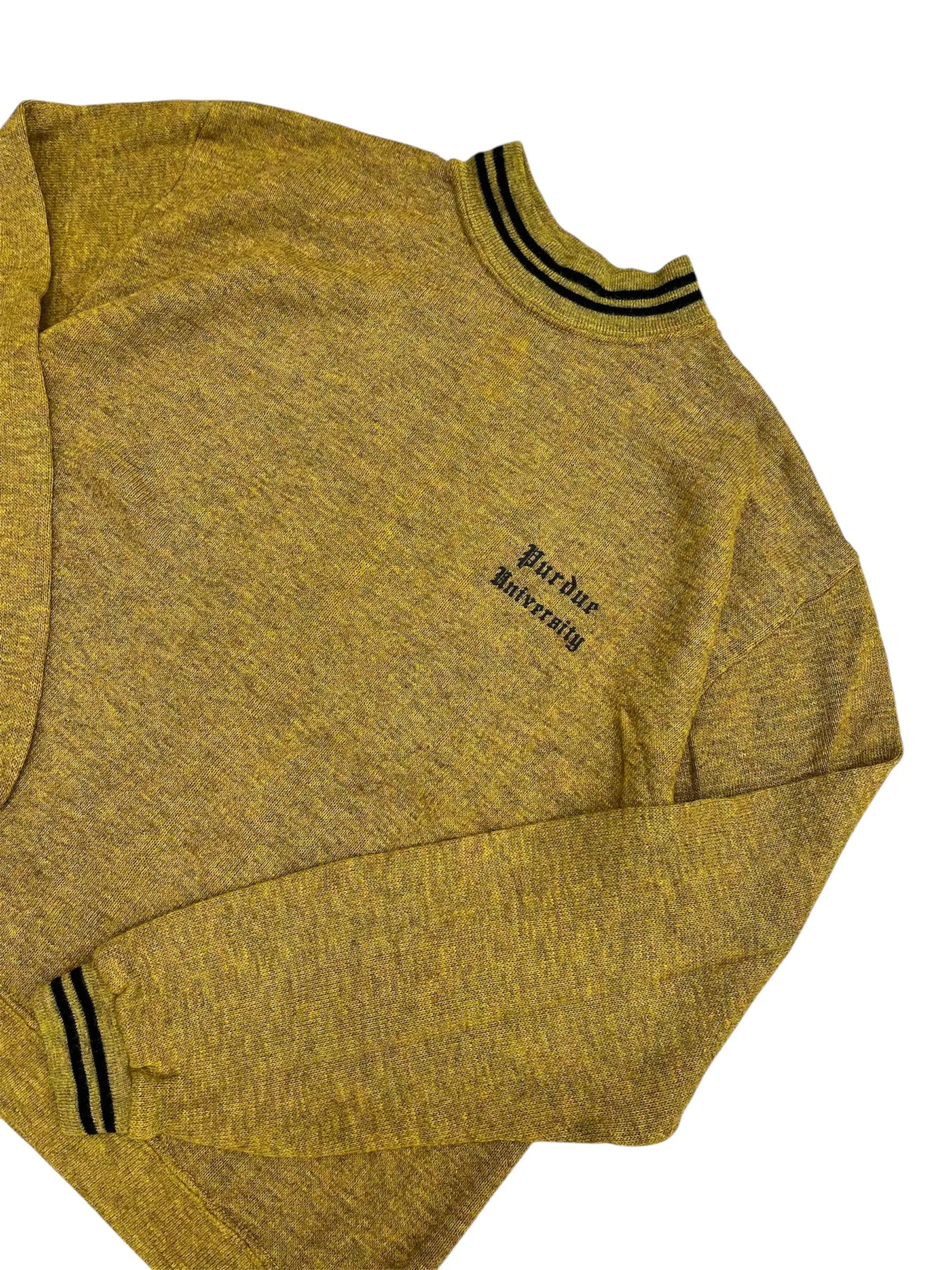 Vintage 70s Purdue University Sweater - L Hammered Threads