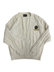 Vintage 90s Purdue Embroidered Cable Knit Cardigan Sweater - XL Hammered Threads