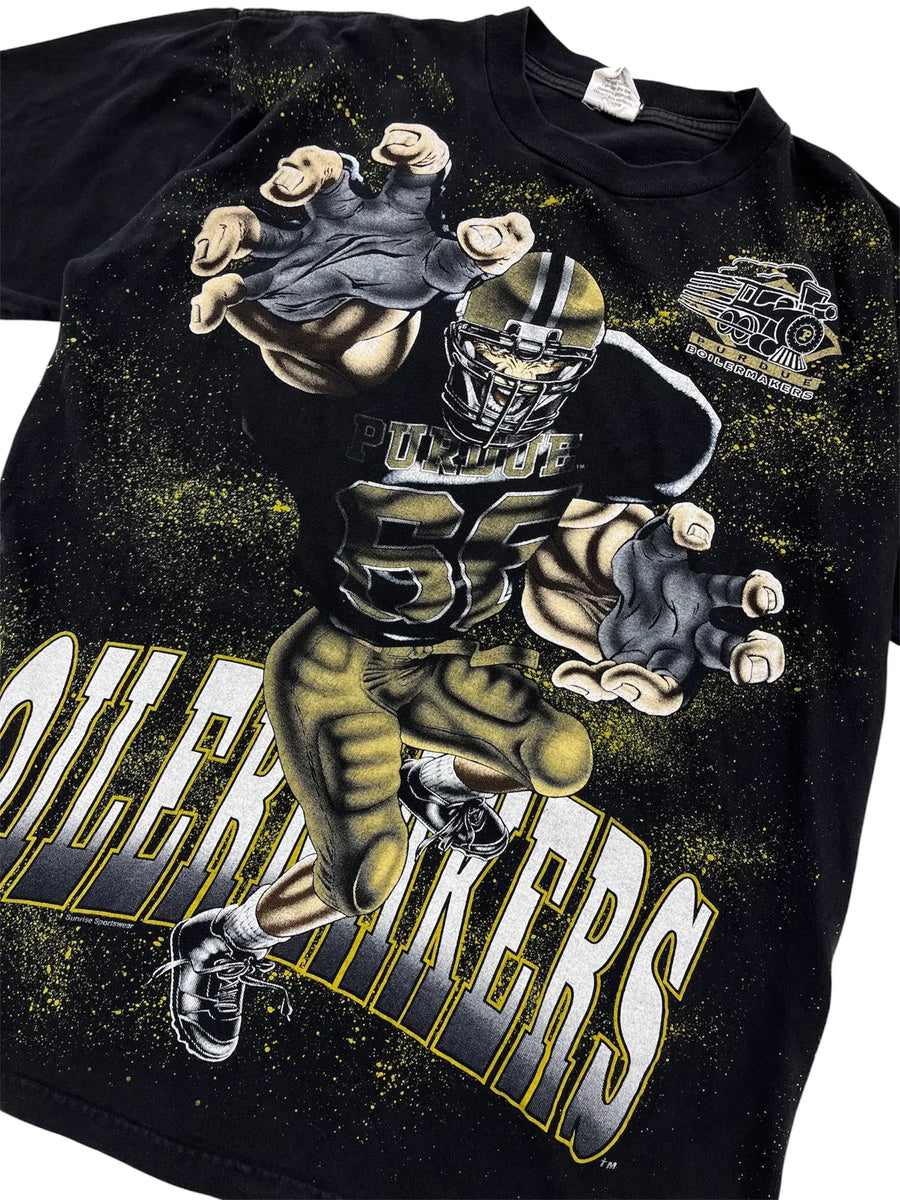 Vintage 90s Purdue Football Tshirt - L Hammered Threads